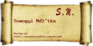Somogyi Mátka névjegykártya